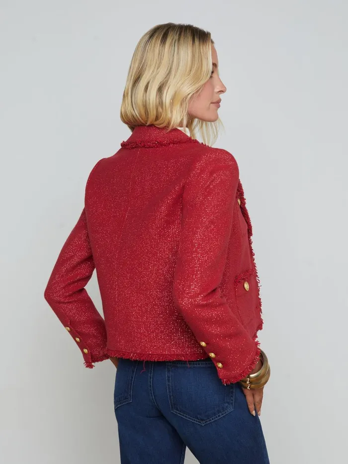 L039Agence Blazers and Jackets Women Sylvia Collared Jacket Garnet Redcopper L039Agence Blazers and Jackets Women Sylvia Collared Jacket Garnet Redcopper