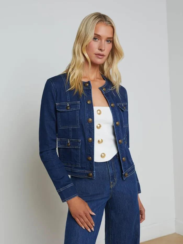 L039Agence Blazers and Jackets Women Yari Denim Jacket Bishop