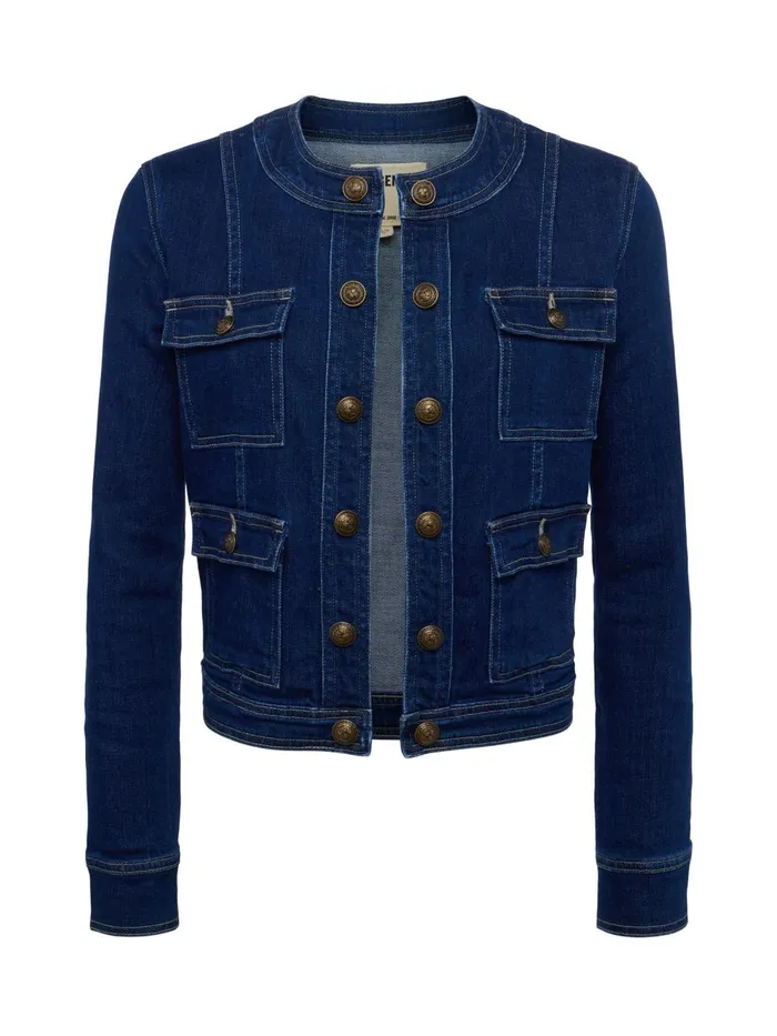 L039Agence Blazers and Jackets Women Yari Denim Jacket Bishop L039Agence Blazers and Jackets Women Yari Denim Jacket Bishop