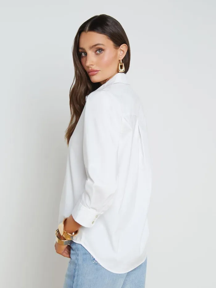 L039Agence Blouses and Tops Women Daniella CottonBlend Blouse White L039Agence Blouses and Tops Women Daniella CottonBlend Blouse White