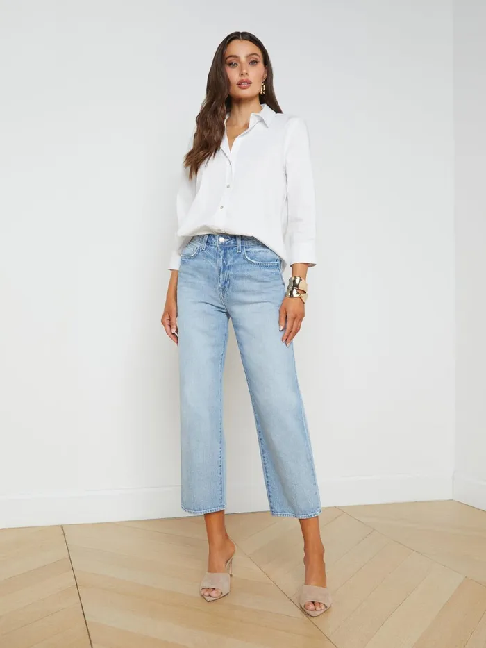 L039Agence Blouses and Tops Women Daniella CottonBlend Blouse White L039Agence Blouses and Tops Women Daniella CottonBlend Blouse White