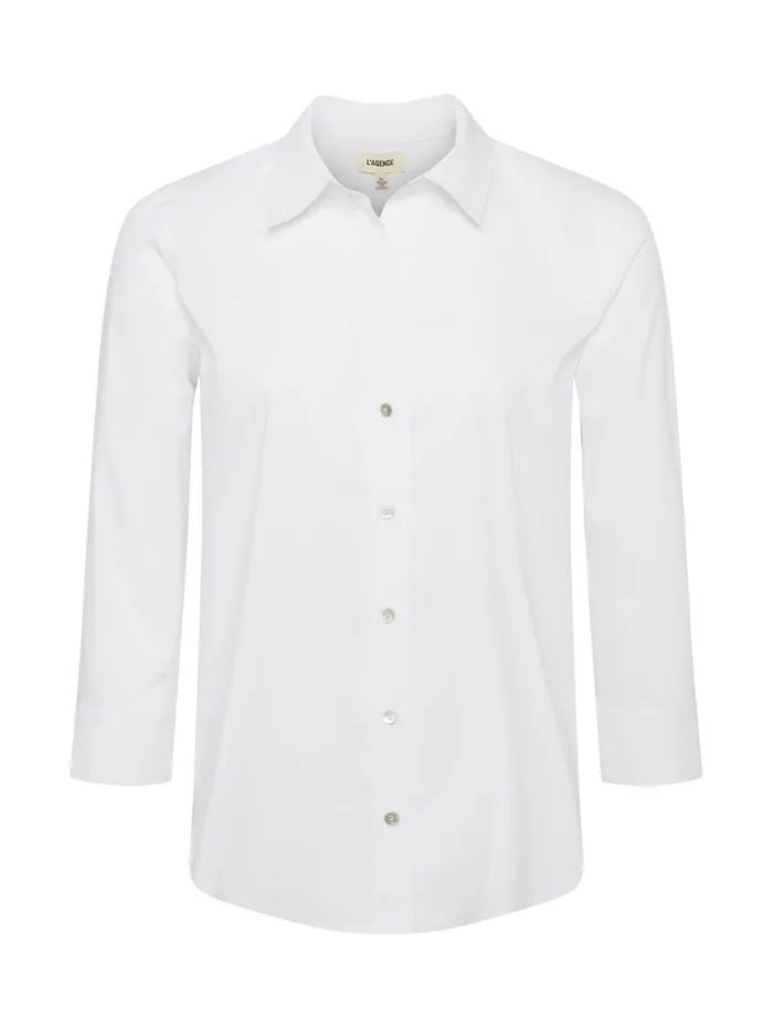 L039Agence Blouses and Tops Women Daniella CottonBlend Blouse White L039Agence Blouses and Tops Women Daniella CottonBlend Blouse White