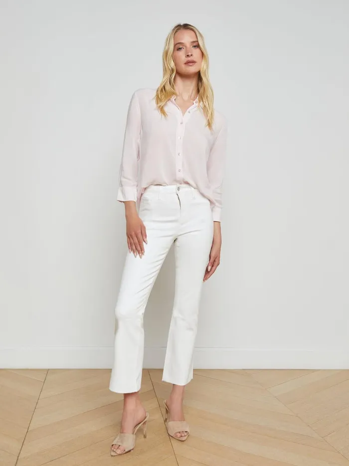 L039Agence Blouses and Tops Women Marlene Blouse Baby Pinkwhite Contrast L039Agence Blouses and Tops Women Marlene Blouse Baby Pinkwhite Contrast