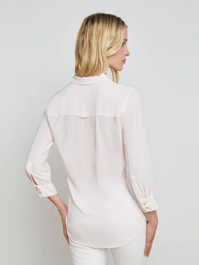 L039Agence Blouses and Tops Women Marlene Blouse Baby Pinkwhite Contrast L039Agence Blouses and Tops Women Marlene Blouse Baby Pinkwhite Contrast