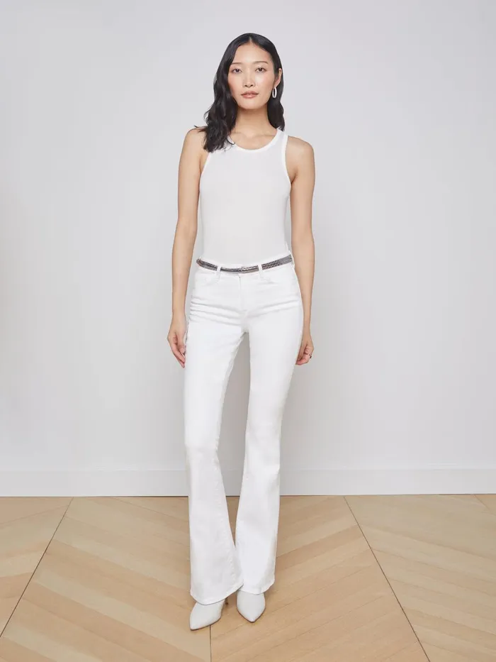 L039Agence Camisoles and Tanks Women Nia Ribbed Tank White L039Agence Camisoles and Tanks Women Nia Ribbed Tank White