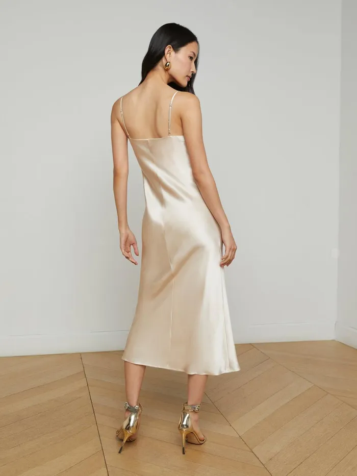 L039Agence Dresses and Jumpsuits Women Seridie Silk Slip Dress Champagne L039Agence Dresses and Jumpsuits Women Seridie Silk Slip Dress Champagne