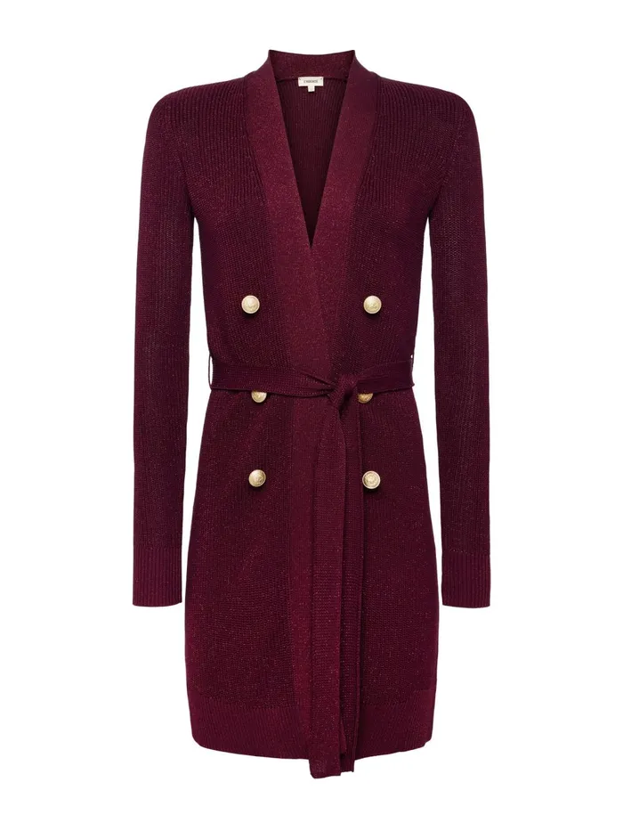 L039Agence Knitwear Women Noe DoubleBreasted Cardigan Dark Wine L039Agence Knitwear Women Noe DoubleBreasted Cardigan Dark Wine