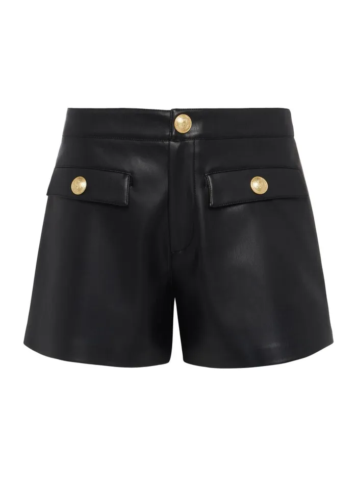 L039Agence Shorts Women Dionne Vegan Leather Short Black L039Agence Shorts Women Dionne Vegan Leather Short Black