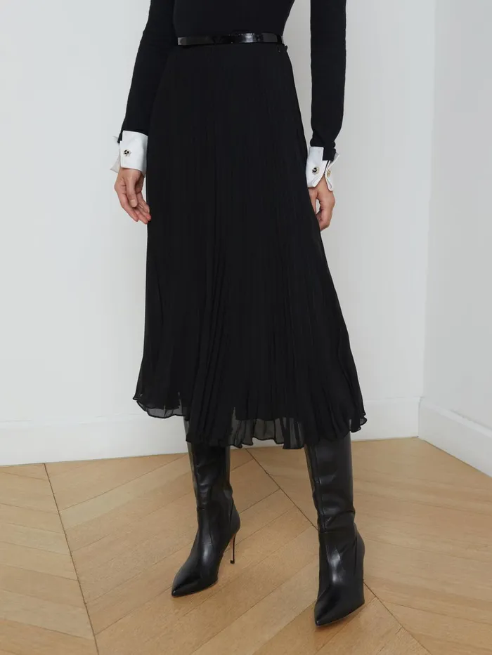 L039Agence Skirts Women Fernanda Pleated Skirt Black L039Agence Skirts Women Fernanda Pleated Skirt Black