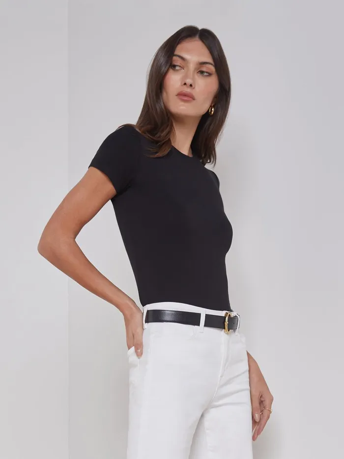 L039Agence Tees Women Ressi Fitted Tee Black L039Agence Tees Women Ressi Fitted Tee Black