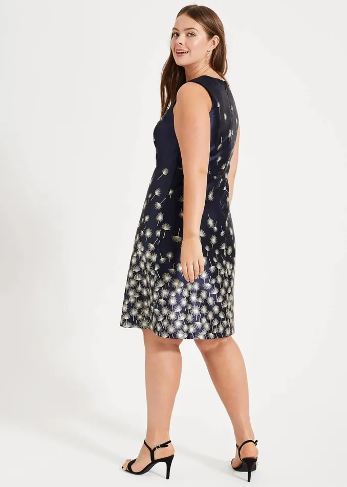 Laurie Jacquard Dress Navy Women Phase Eight Dresses