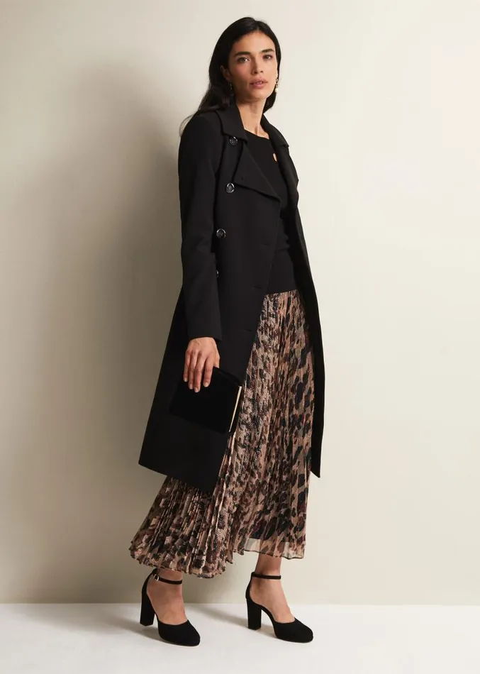 Layana Black Smart Trench Coat Black Women Phase Eight Coats