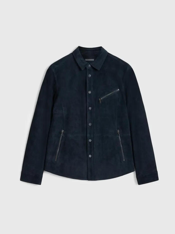 Leather Jackets Men John Varvatos KADD SHIRT JACKET Black