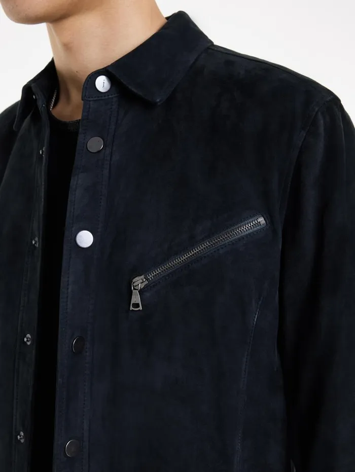 Leather Jackets Men John Varvatos KADD SHIRT JACKET Black