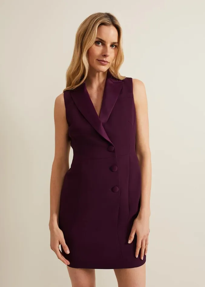 Lolicia Sleeveless Tux Dress Burgundy Women Phase Eight Dresses