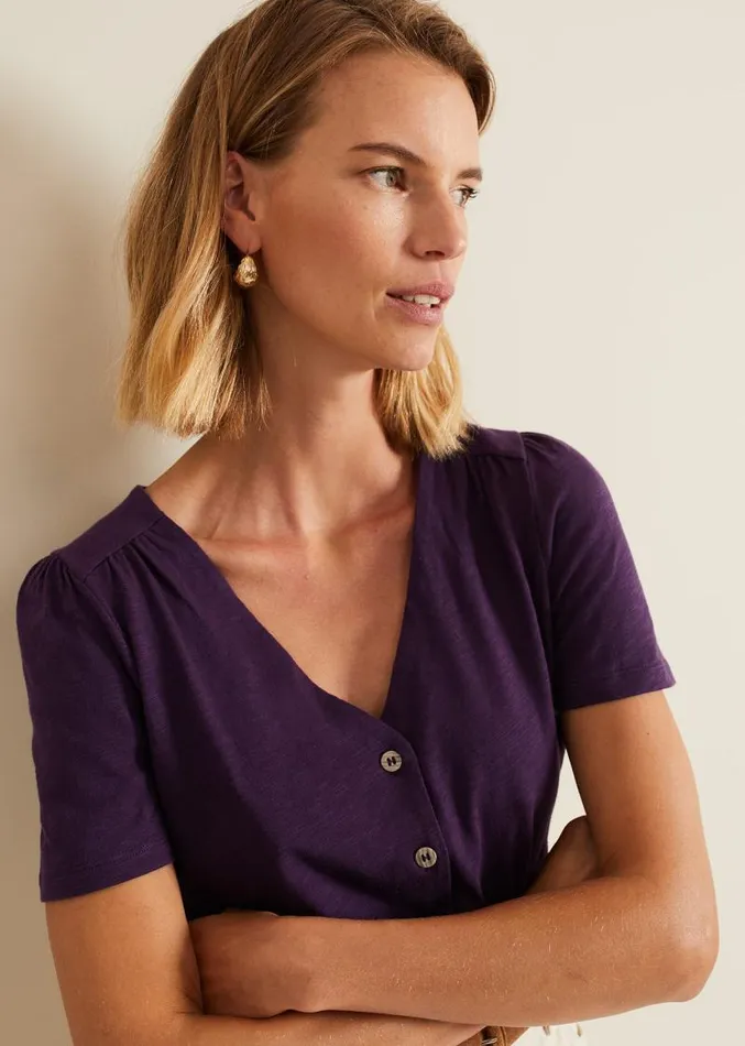 Lorenna Jersey Top Purple Women Phase Eight Tops and TShirts