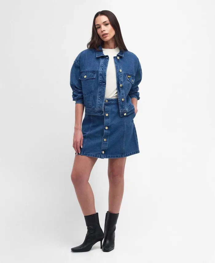 Lorimer Denim Skirt Summer Black Women Barbour Dresses and Skirts