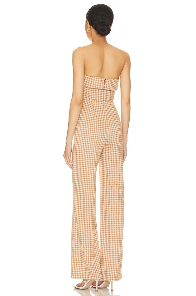 Lovers and Friends Jumpsuits Women Chelsea Jumpsuit Brown and White Lovers and Friends Jumpsuits Women Chelsea Jumpsuit Brown and White