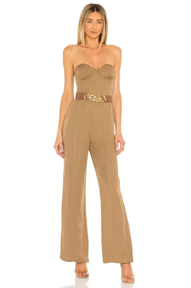 Lovers and Friends Jumpsuits Women Steph Jumpsuit Tan Lovers and Friends Jumpsuits Women Steph Jumpsuit Tan