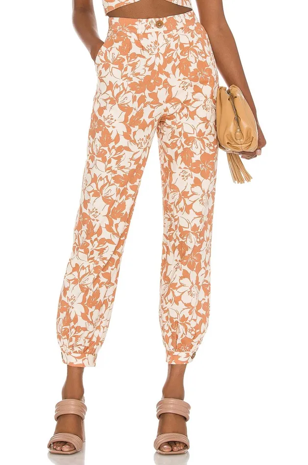 Lovers and Friends Pants Women Kacey Pant Caramel Brown Floral