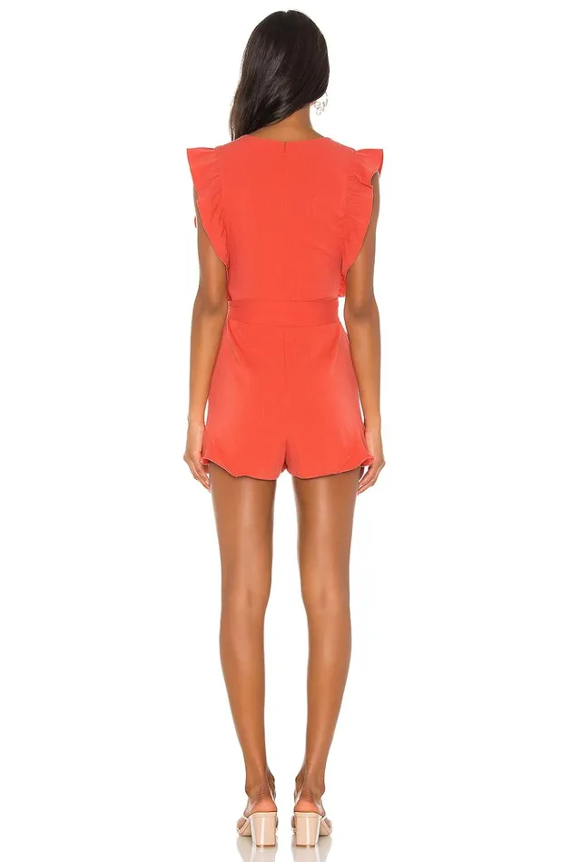 Lovers and Friends Rompers Women Jill Romper Coral Lovers and Friends Rompers Women Jill Romper Coral