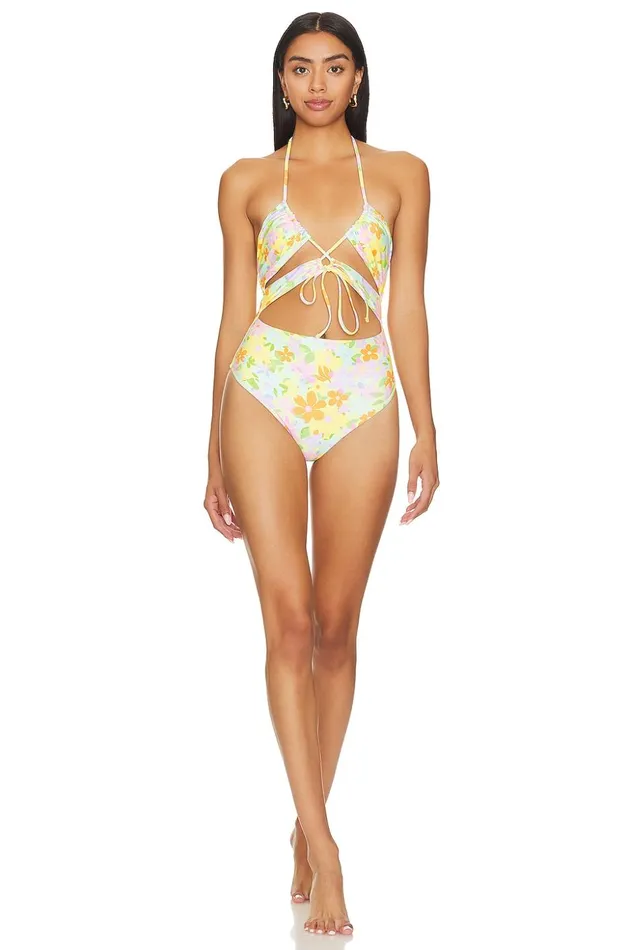 Lovers and Friends Swimsuits and CoverUps Women Aliah One Piece Green Blooms