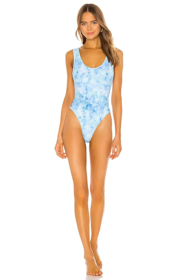 Lovers and Friends Swimwear Women Good Days One Piece Blue Texture Dye