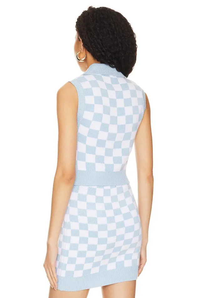 Lovers and Friends Tops Women Eliada Checkered Top Blue and White Lovers and Friends Tops Women Eliada Checkered Top Blue and White