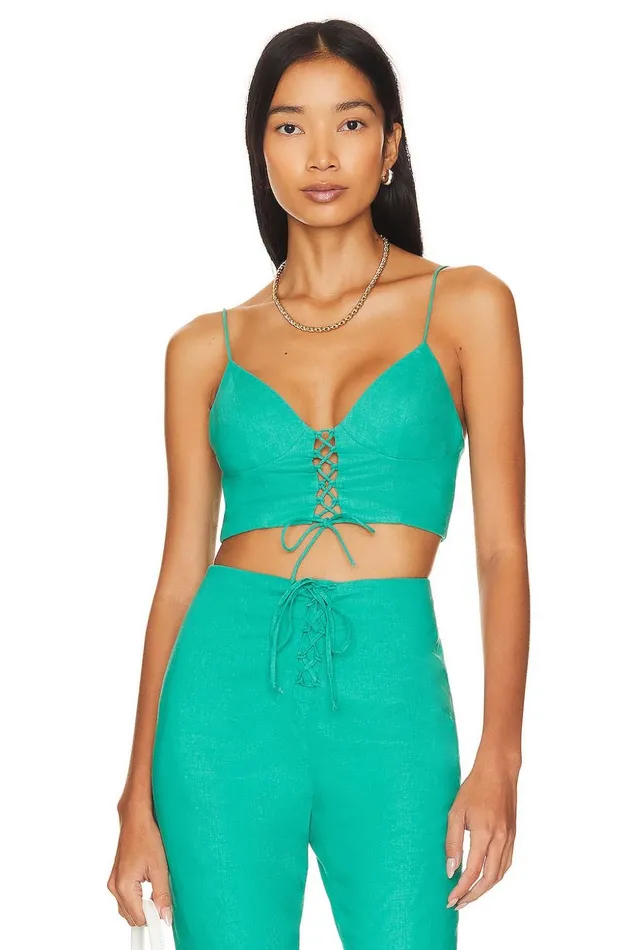 Lovers and Friends Tops Women Sterling Crop Top Green