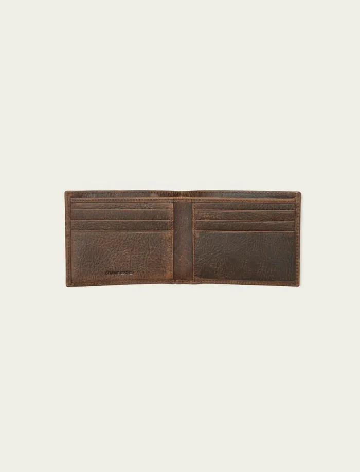 Lucky Brand Bags and Wallets Men Double Stitched Leather Bifold Wallet Dark Brown