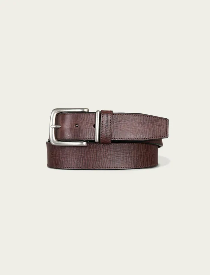 Lucky Brand Belts Men Leather Jean Belt With Metal And Leather Keeper Dark Brown