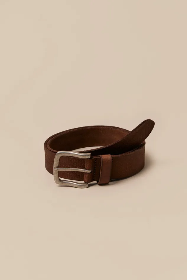 Lucky Brand Belts Men Weathered Leather Belt Dark Brown