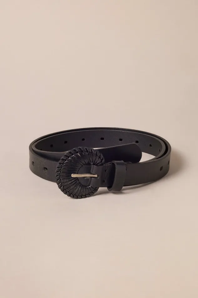 Lucky Brand Belts Women Laced Buckle Belt Black