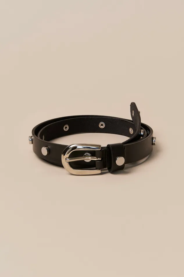 Lucky Brand Belts Women Studded Belt Black