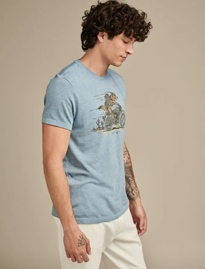 Lucky Brand Graphic Tees Men Coyote Biker Tee Allure