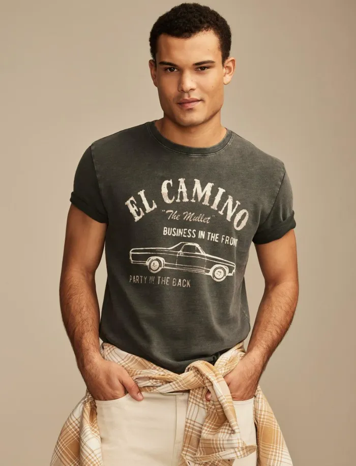 Lucky Brand Graphic Tees Men El Camino Jet Black