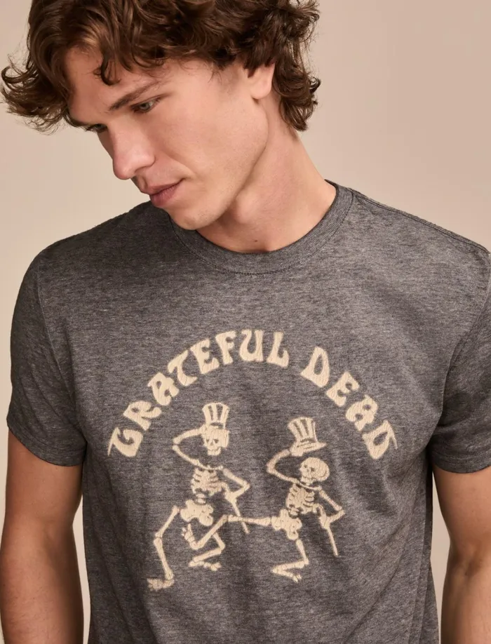 Lucky Brand Graphic Tees Men Grateful Dead Skeletons Jet Black