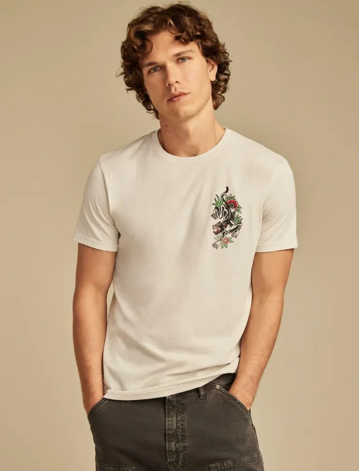 Lucky Brand Graphic Tees Men Luckys Tattoo Dawn Blue