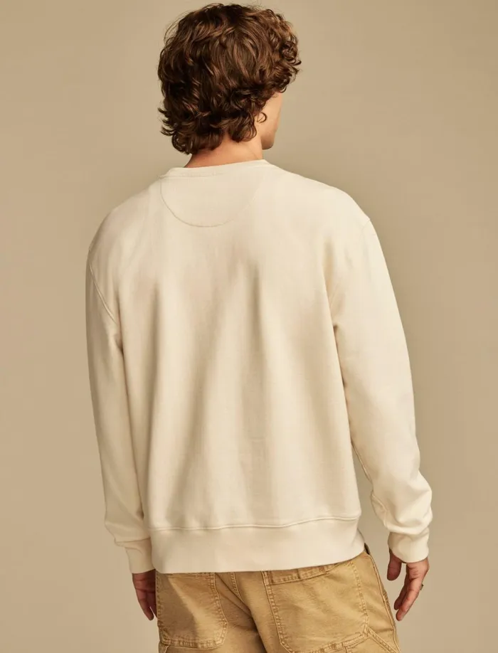 Lucky Brand Graphic Tees Men Modelo Crew Sweatshirt Oatmealblue Chip
