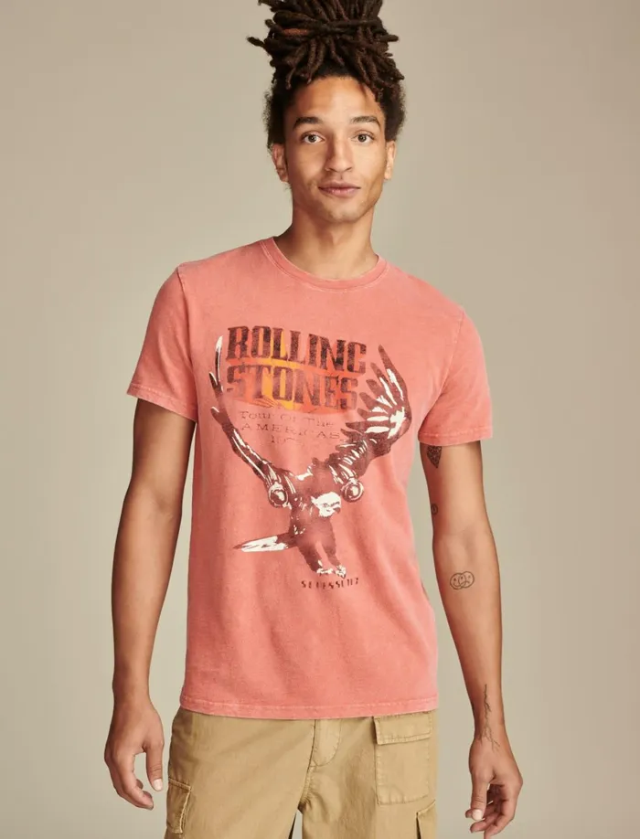 Lucky Brand Graphic Tees Men Rolling Stones Eagle Baked Apple