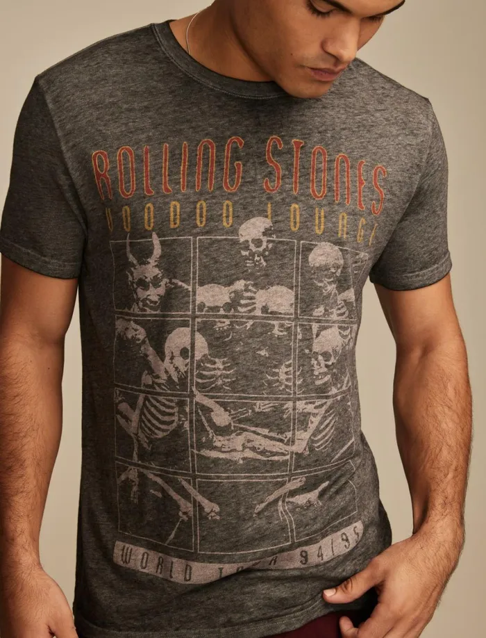 Lucky Brand Graphic Tees Men Rolling Stones Voodoo Lounge 001 Black