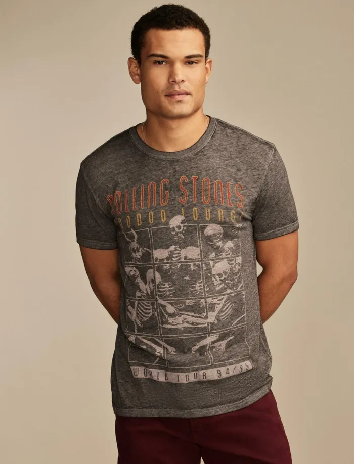 Lucky Brand Graphic Tees Men Rolling Stones Voodoo Lounge 001 Black