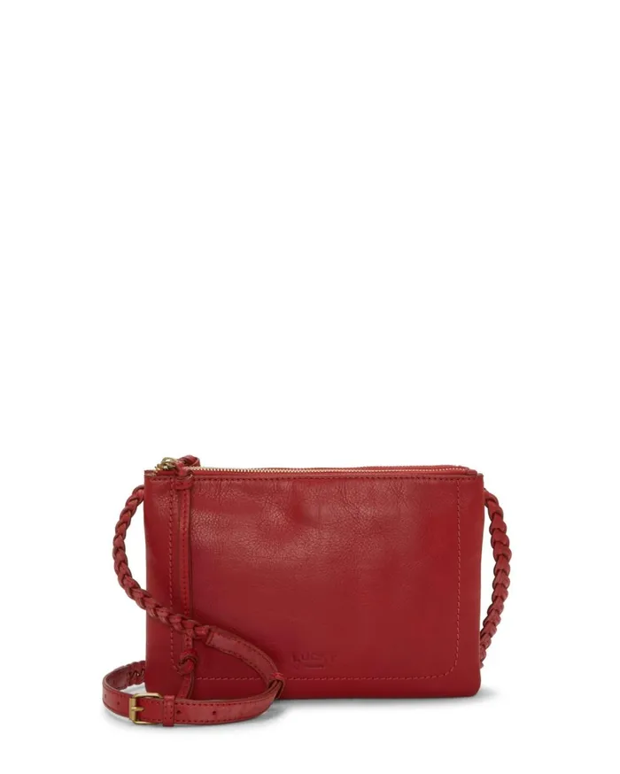 Lucky Brand Handbags Women Jema Crossbody Open Red