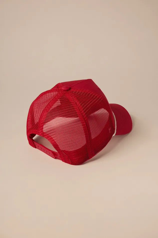 Lucky Brand Hats Women Coca Cola Cotton Twill Trucker Cap Red