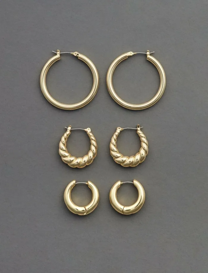Lucky Brand Jewelry Women Gold Trio Hoop Set Gold