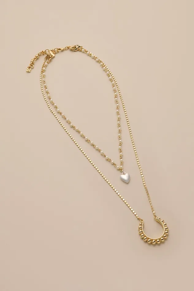 Lucky Brand Jewelry Women Layer Granulated Necklace Two Tone