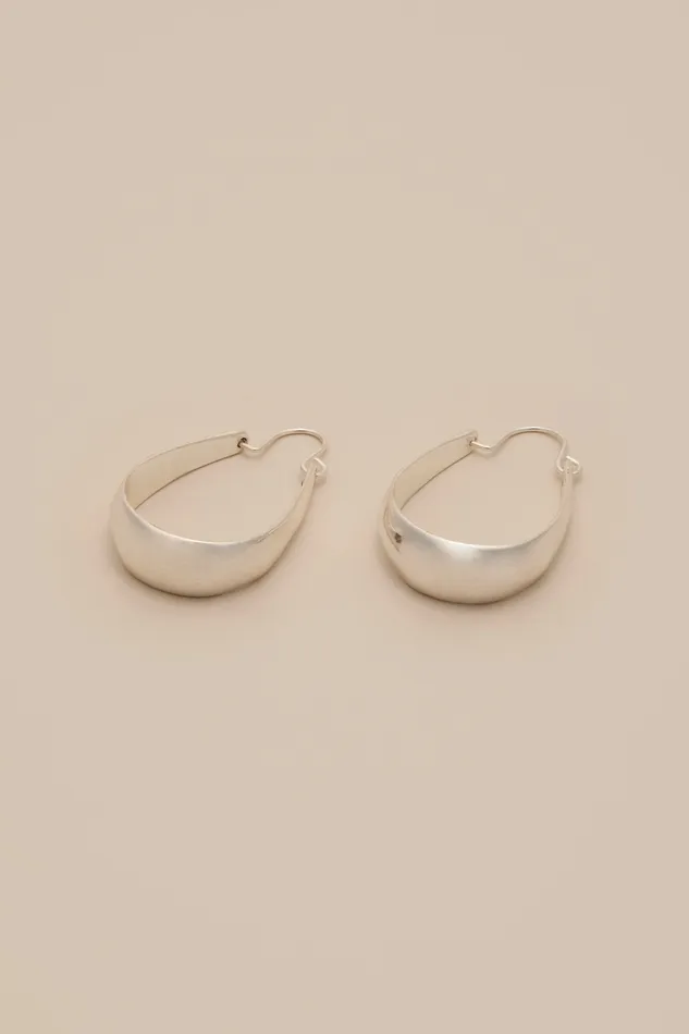 Lucky Brand Jewelry Women Oval Hoop Earrings Silver