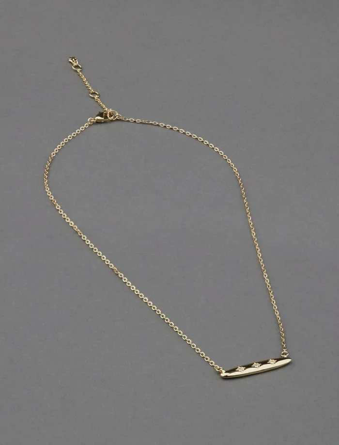Lucky Brand Jewelry Women Pave Detail Bar Necklace Gold