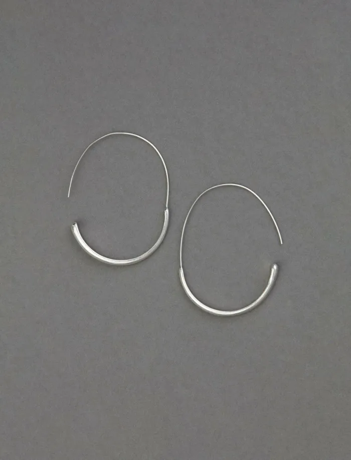 Lucky Brand Jewelry Women Silver Modern Hoop Earrings Silver