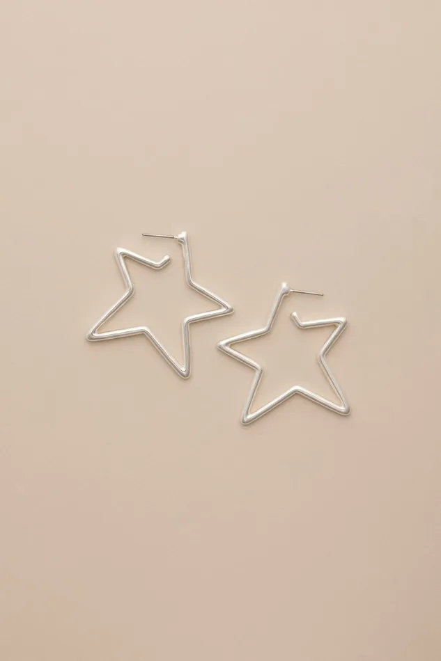 Lucky Brand Jewelry Women Star Earring Silver